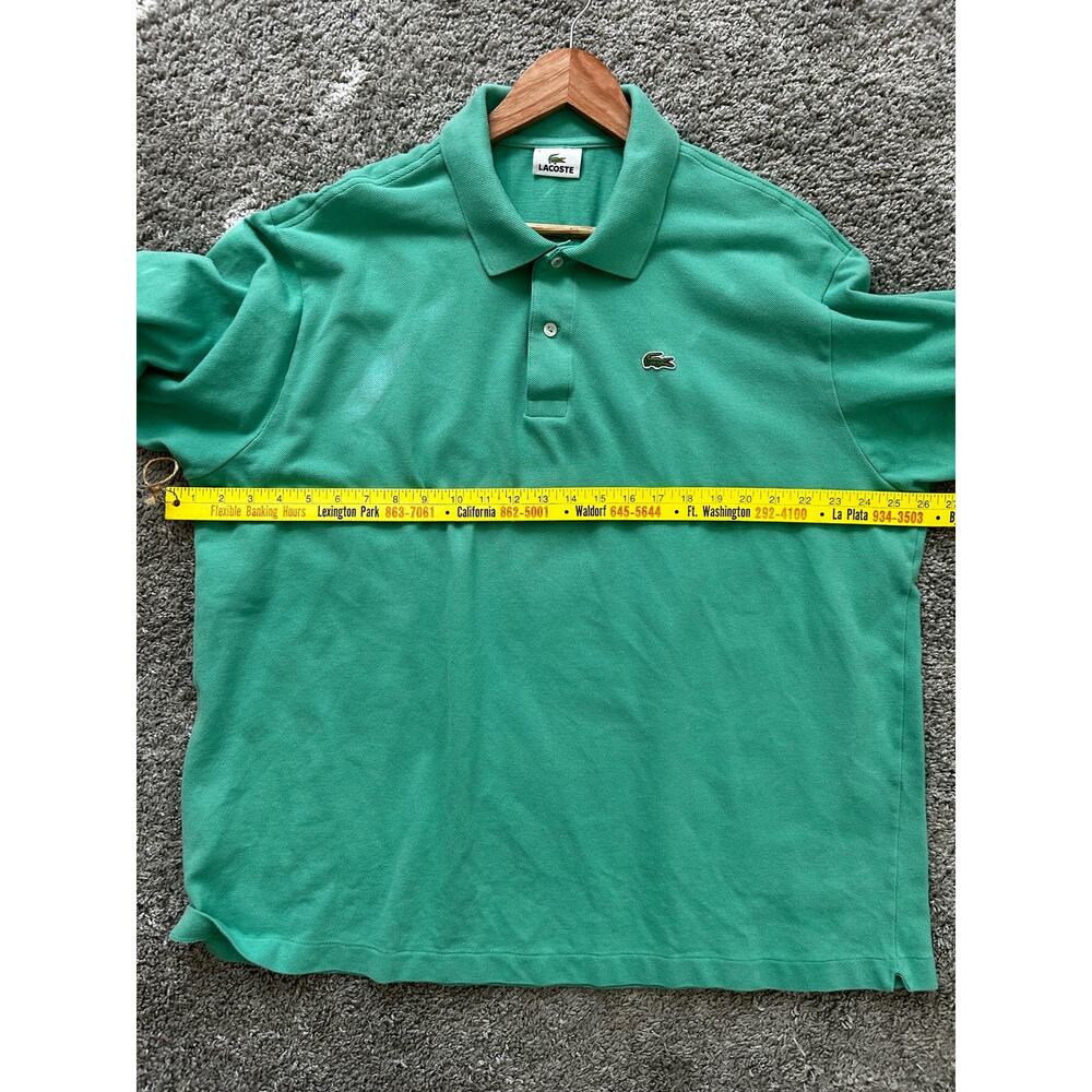 Lacoste Men's Size 9 (French Sizing) Polo Green 100% Cotton Shirt - Picture 6 of 6